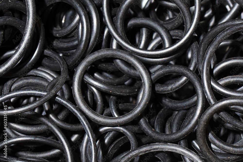 Black rubber O-ring seals of different sizes